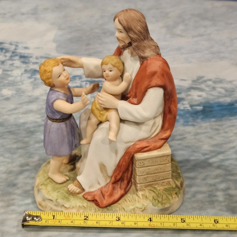 Homco Jesus Loves the Little Children Figurine 1996 #8827 Christian Statue Decor
